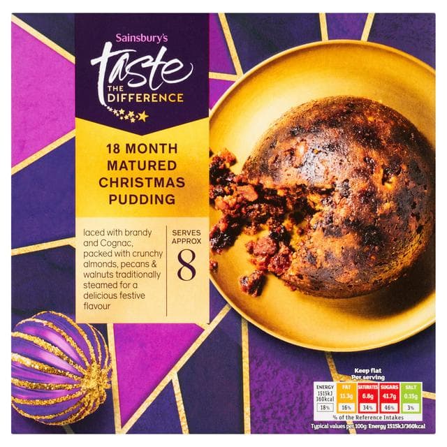 Sainsbury's 800g Matured 18 Month Christmas Pudding, Taste the Difference - gallery image 1