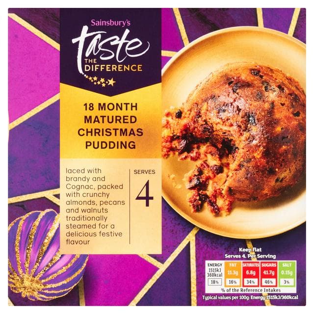 Sainsbury's 400g Matured 18 Month Christmas Pudding, Taste the Difference - gallery image 1