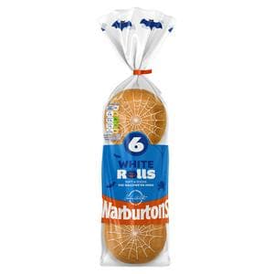 Warburtons Soft Sliced White Rolls x6