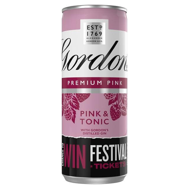 Gordon's Premium Pink Distilled Gin & Tonic 250ml - gallery image 1