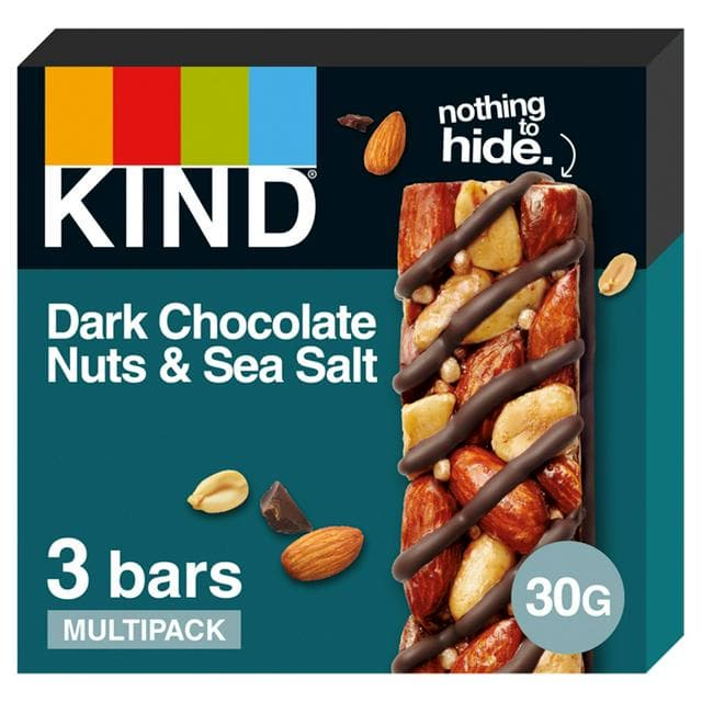 Kind Dark Chocolate Nuts & Sea Salt Cereal Bars Multipack 3x30g - gallery image 1