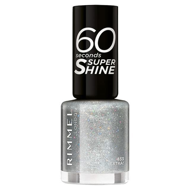 Rimmel 60 Seconds Glitter Nail Polish Silver 8ml - gallery image 1