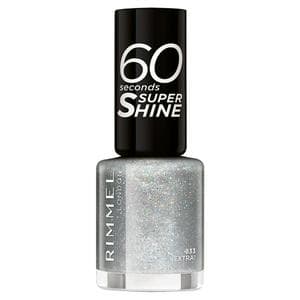 Rimmel 60 Seconds Glitter Nail Polish Silver 8ml