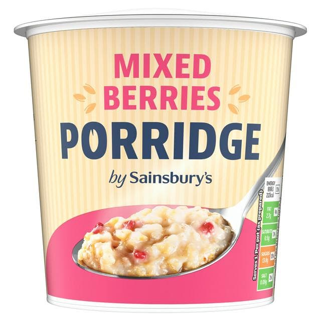 Sainsbury's 57g Mixed Berries Porridge Pot - gallery image 1