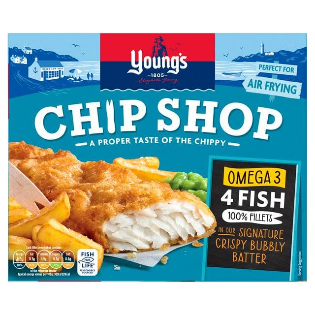 Young's Chip Shop Omega 3 Fish Fillets x4 400g - gallery image 1