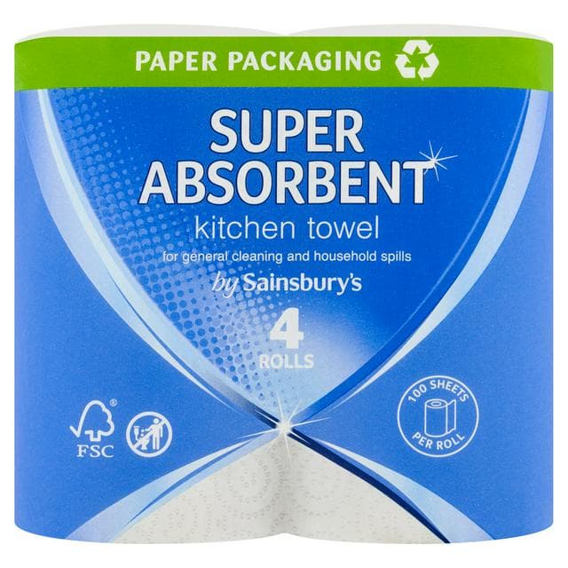 Sainsbury's Super Absorbent Kitchen Towels x4 - gallery image 1