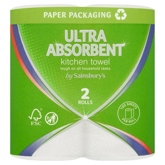 Sainsbury's Ultra Absorbent Kitchen Towel 2 Rolls - gallery image 1