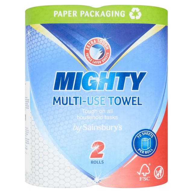 Sainsbury's Mighty Multi-Use Towel 2 Rolls - gallery image 1