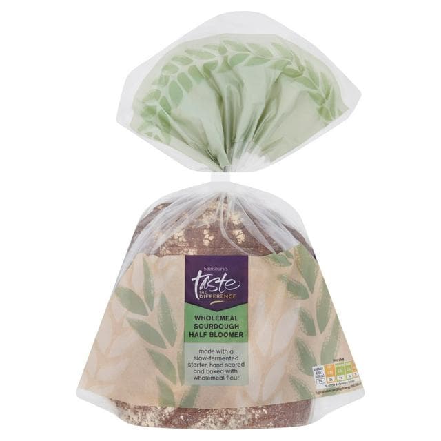 Sainsbury's Wholemeal Sourdough Half Bloomer Bread, Taste the Difference 400g - gallery image 1