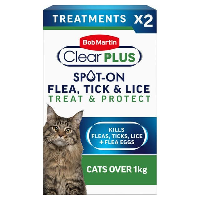 Bob Martin Clear Plus Spot On Flea & Tick Treatment for Cats x2 - gallery image 1