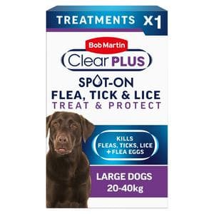 Bob Martin Clear Plus Spot On Flea & Tick Treatment for Large Dogs