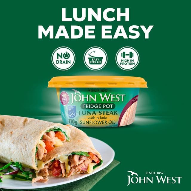 John West No Drain Fridge Pot Tuna Steak with a Little Sunflower Oil 3x110g - gallery image 3