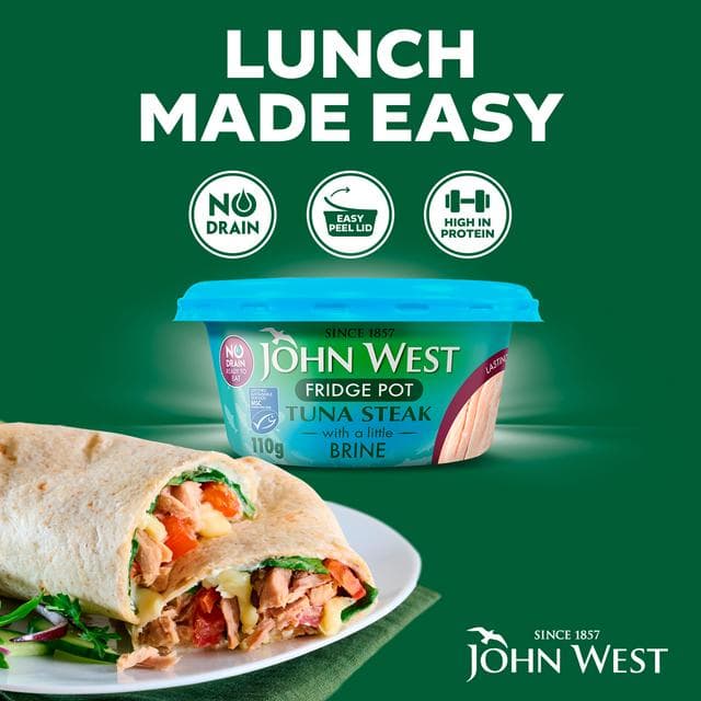 John West No Drain Fridge Pot Tuna Steak with a Little Brine 3x110g - gallery image 3