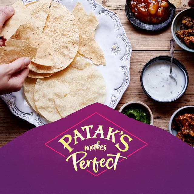 Patak's Indian 10 x Plain Cook at Home Poppadoms 100g - gallery image 2