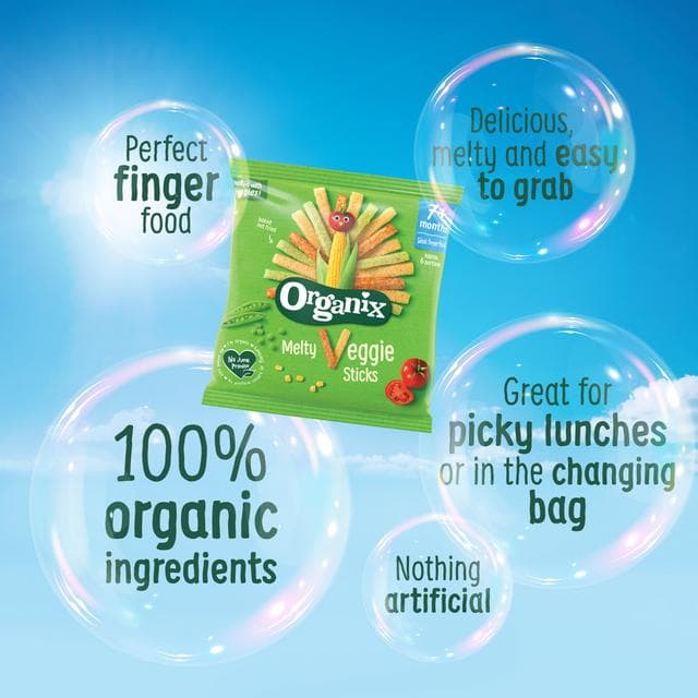 Organix Melty Veggie Sticks Organic Baby Puffs Multipack 7 months+ 4x15g - gallery image 2