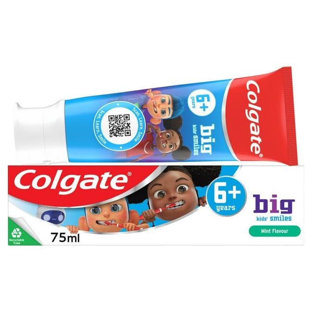 Colgate Big Kids Smiles 6+ years Mild Mint Toothpaste 75ml - gallery image 1