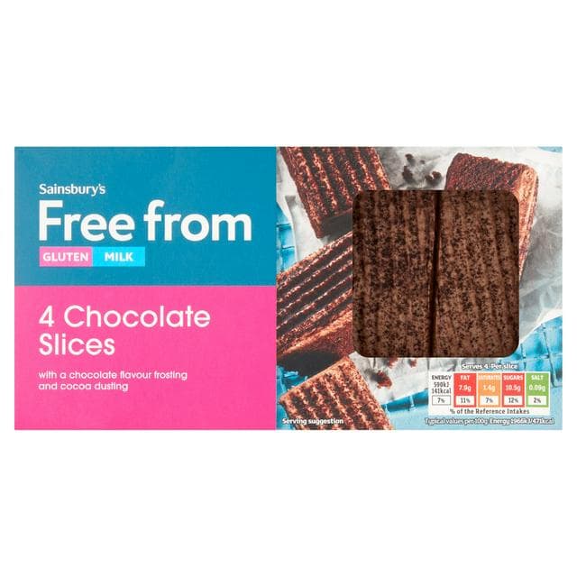 Sainsbury's Free From Chocolate Cake Slices x4 - gallery image 1