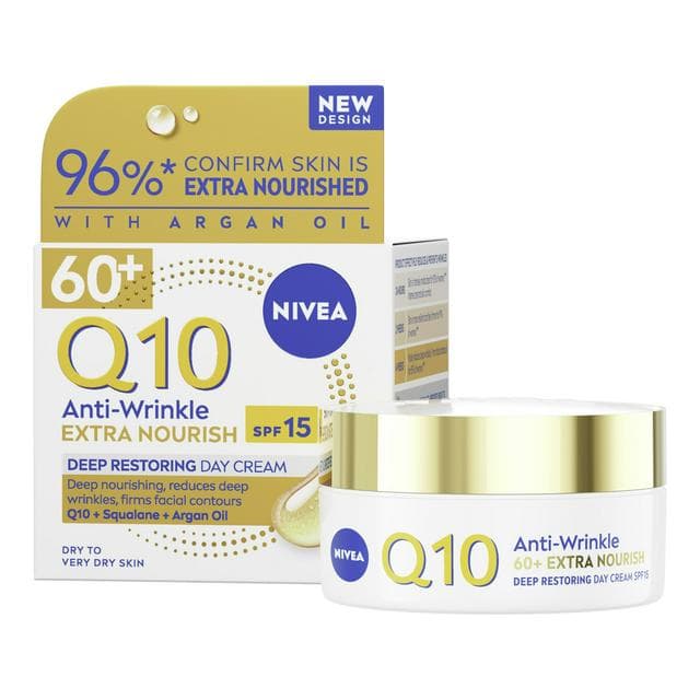 Nivea Q10 Power Anti-Wrinkle 60+ Day Cream Moisturiser 50ml - gallery image 1