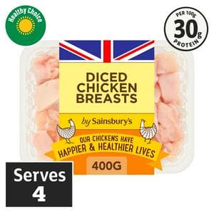 Sainsbury's 400g British Fresh Diced Chicken Breast