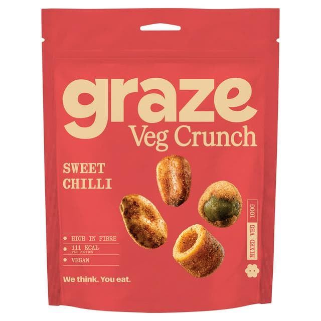 Graze Sweet Chilli Roasted Crunch Mix Sharing Bag Snack 100g - gallery image 1