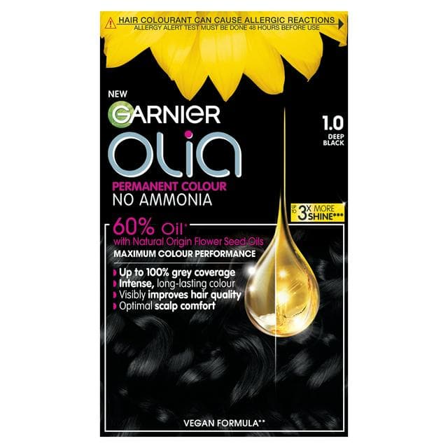 Garnier Olia Permanent No Ammonia Hair Dye Deep Black 1.0 - gallery image 1