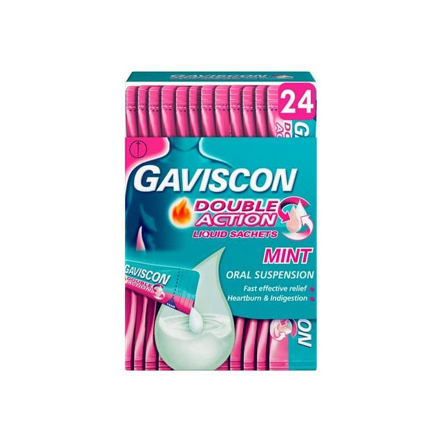 Gaviscon Double Action Heartburn & Indigestion Mint Flavour Sachets 24x10ml - gallery image 1