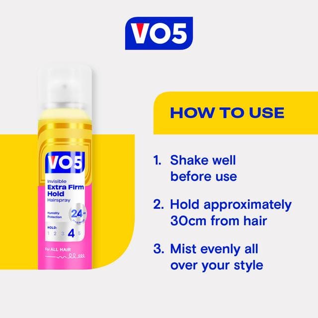 Vo5 Extra Firm Hold Hair Spray 400 ML - gallery image 4
