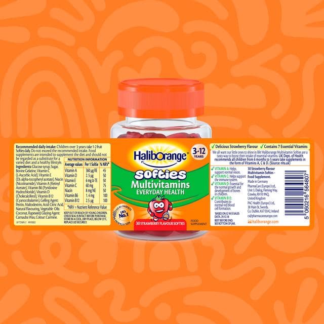 Haliborange Multivitamins Strawberry Flavour Softies, 3-12 Years x60 - gallery image 5