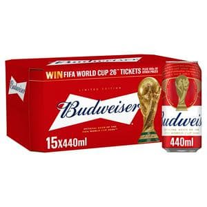 Budweiser 15 x 440ml Lager Beer Cans
