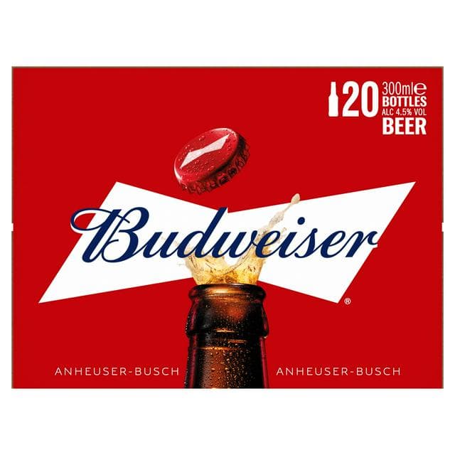 Budweiser 20 x 300ml Lager Beer Bottles - gallery image 1