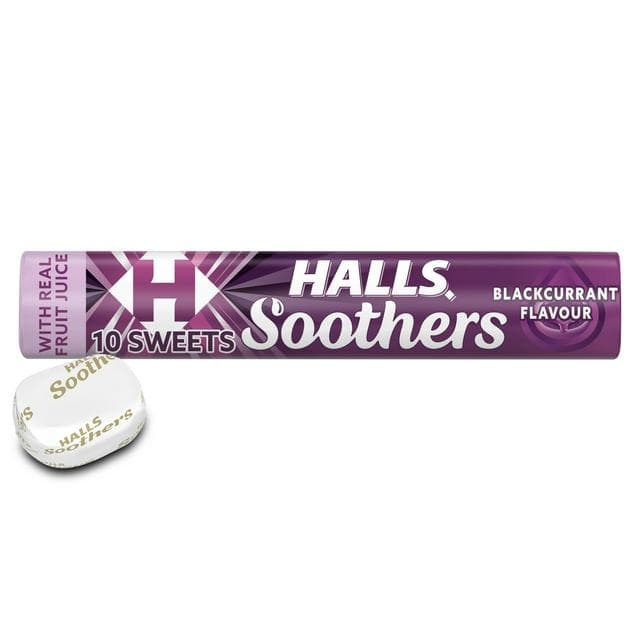 Halls Soothers 45g Blackcurrant Lozenges Roll - gallery image 1