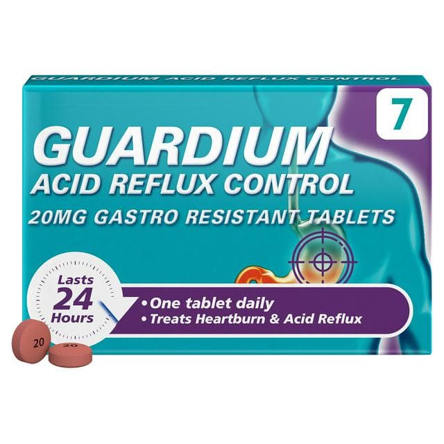 Guardium Heartburn & Acid Reflux Gastro Resistant Tablets x7 20mg - gallery image 1