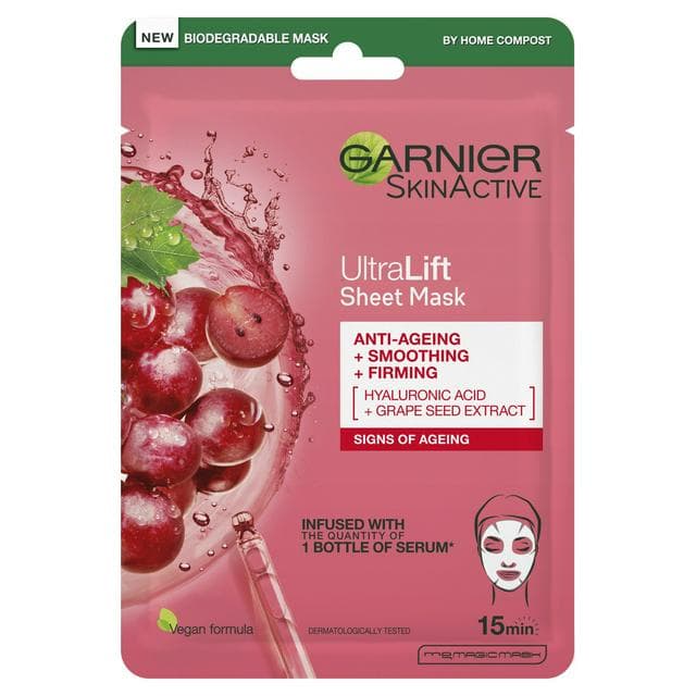 Garnier Ultralift Anti Ageing Radiance Boosting Face Sheet Mask 32g - gallery image 1
