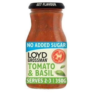Loyd Grossman No Added Sugar Tomato & Basil Pasta Sauce 350g