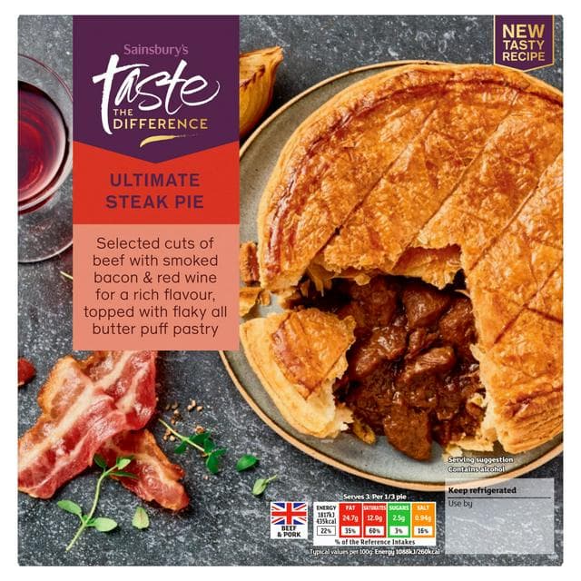 Sainsbury's Ultimate Steak Pie, Taste the Difference 500g - gallery image 1