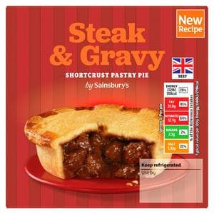 Sainsbury's Steak & Gravy Shortcrust Pastry Pie 200g