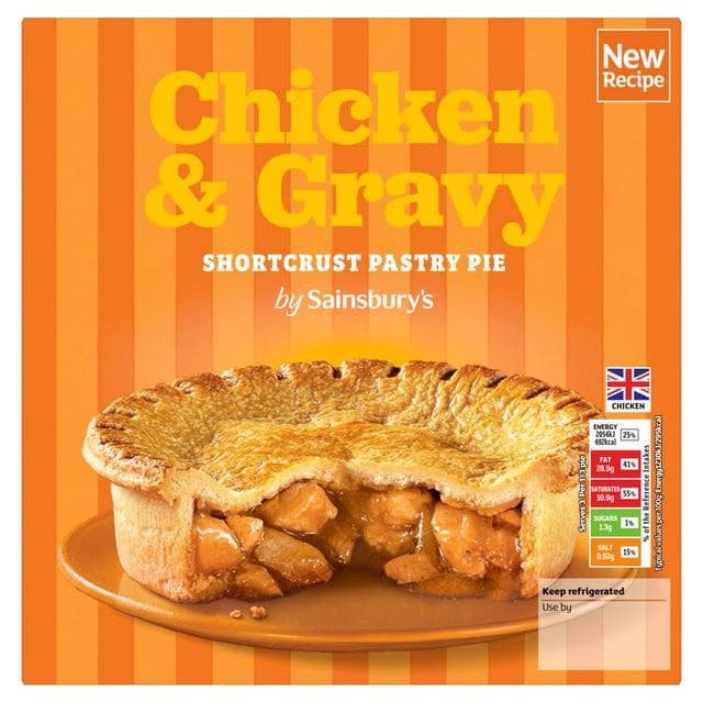 Sainsbury's Chicken & Gravy Shortcrust Pastry Pie 500g - gallery image 1
