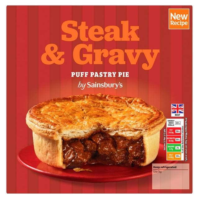 Sainsbury's Steak & Gravy Puff Pastry Pie 500g - gallery image 1