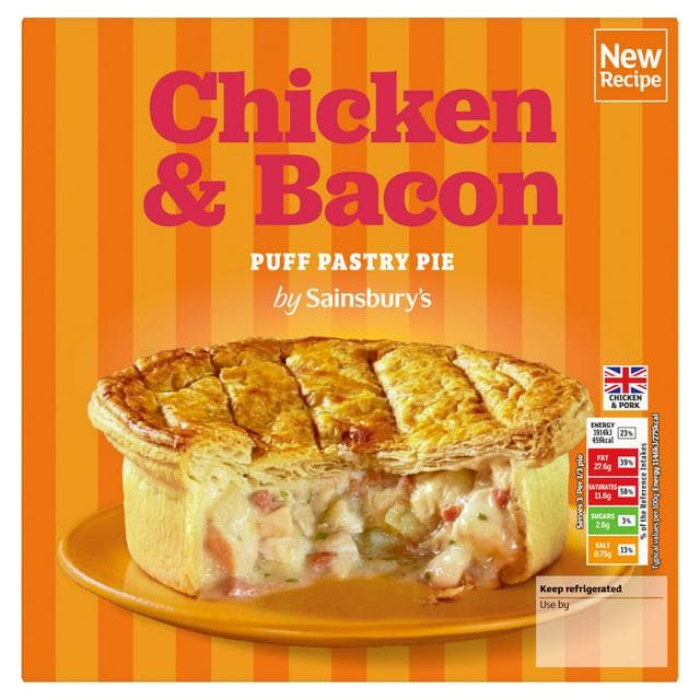 Sainsbury's Chicken & Bacon Puff Pastry Pie 500g - gallery image 1