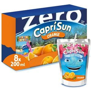 Capri Sun 8 x 200ml Zero Orange Kids Juice Drink