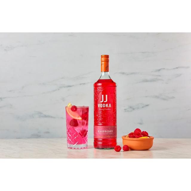 JJ Distillers Raspberry Vodka Mix Spirit Drink 1L - gallery image 2