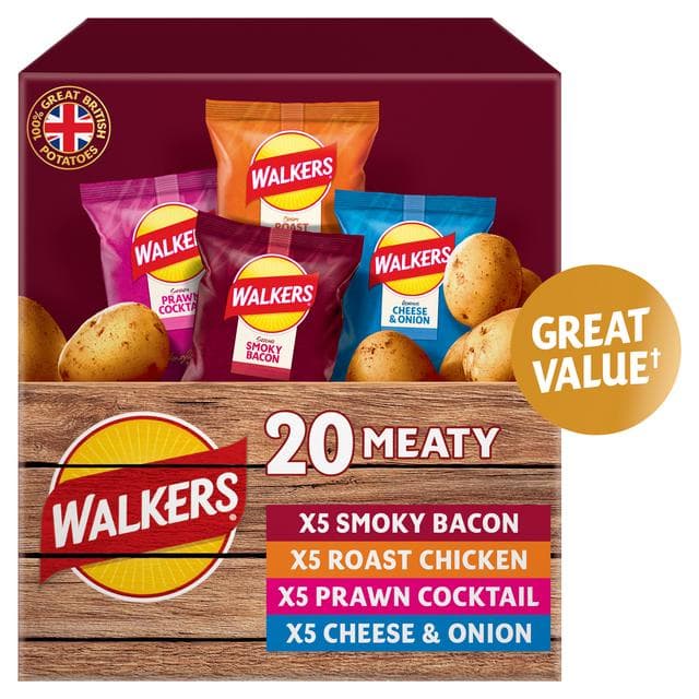Walkers Meaty Variety Multipack Crisps 20x25g - gallery image 2