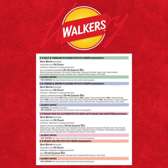 Walkers 14 x 25g Classic Variety Multipack Crisps - gallery image 5