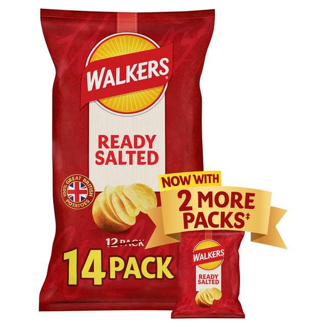 Walkers 14 x 25g Ready Salted Multipack Crisps - gallery image 1