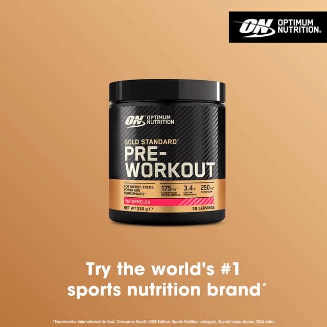 Optimum Nutrition Gold Standard Pre Workout Powder Watermelon Flavour 30 servings 330g - gallery image 3