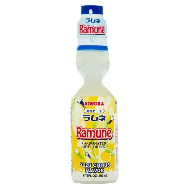 Kimura Ramune Carbonated Soft Drink Yuzu Citrus Flavor 200ml - gallery image 1
