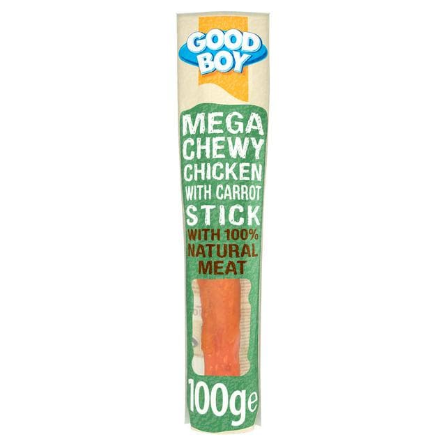 Good Boy Pawsley & Co Mega Chewy Chicken with Carrot Stick Dog Treats 100g - gallery image 1