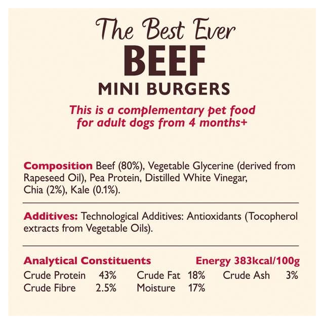 Lily's Kitchen The Best Ever Beef Mini Burgers Dog Treats 70g - gallery image 4