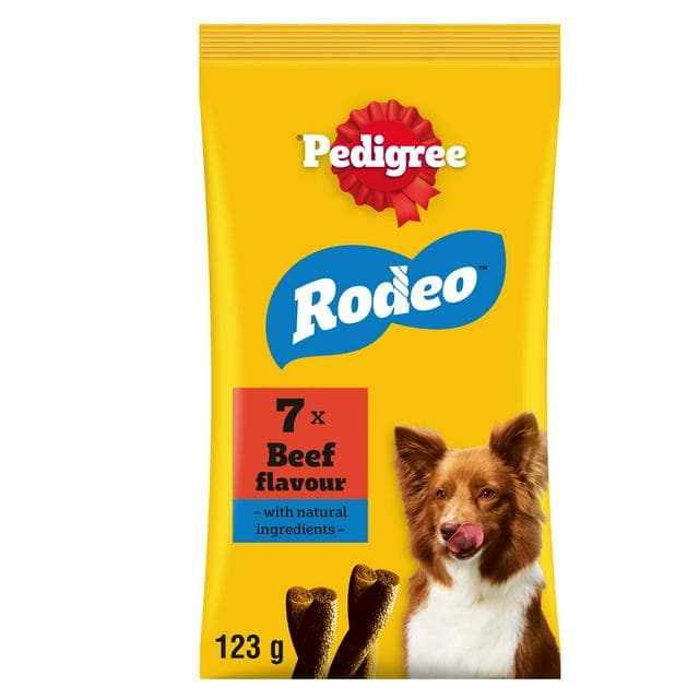 Pedigree Rodeo Adult Dog Treats Beef Sticks x7 123g - gallery image 1