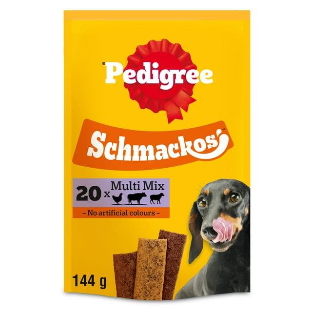 Pedigree Schmackos Adult Dog Treats Meaty Multi Mix Strips x20 144g - gallery image 1